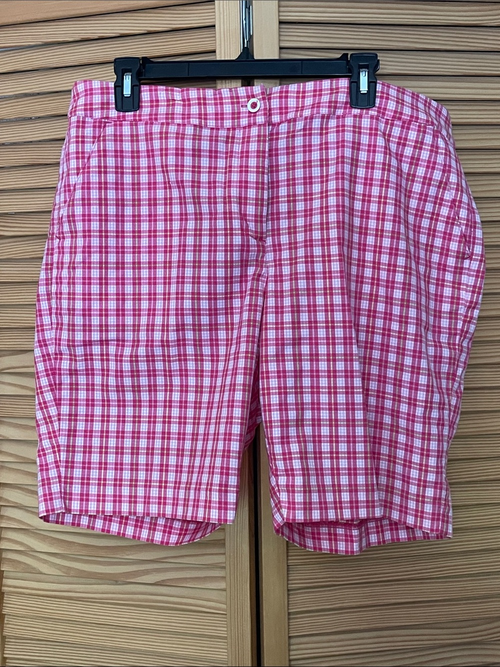 Pink Plaid Casual Shorts
